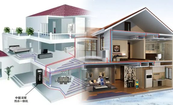 中央空调、地暖、新风组合，主流的中锐空气优化方案